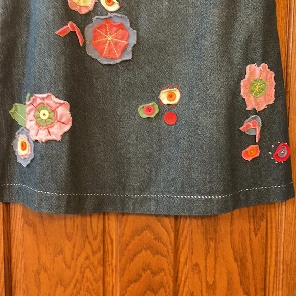 Classic BODEN skirt 8 denim with FABULOUS appliqué accents EXCELLENT condition - Picture 3 of 15